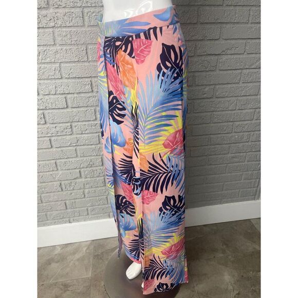 Multicolored Women Palm Print Fly Away Pant Size S - Picture 5 of 6